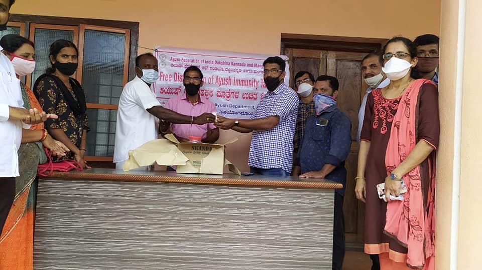 Free Distribution Of Ayush Immunity Tablets By Puttur Branch